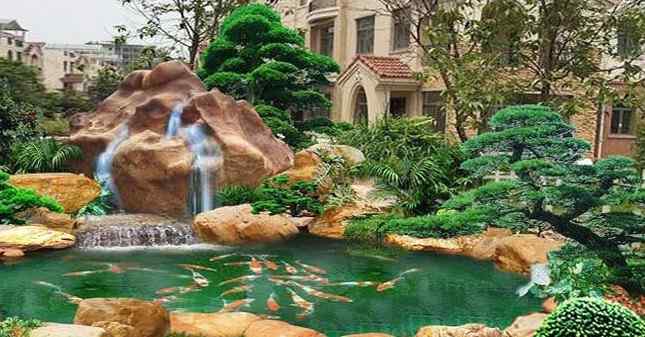 黄蜡石假山效果图