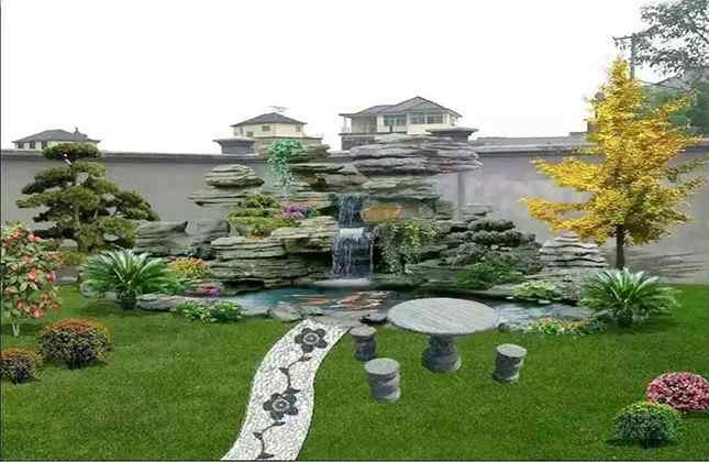 私人庭院千层石假山设计