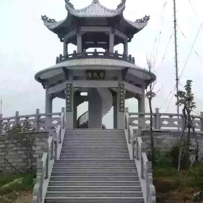 手工雕刻 花岗岩石雕亭子 可加工定制花岗岩亭子 石雕亭子