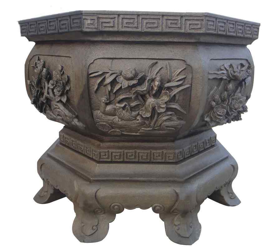 定制庭院鱼缸花盆流水石缸 公园庭院风景摆件庭院石雕摆件