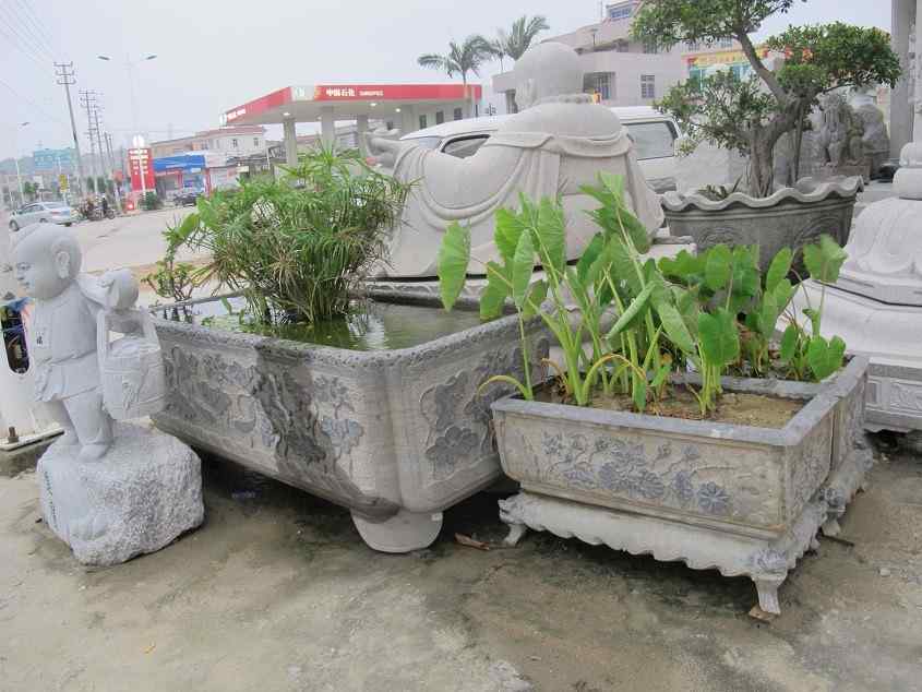 定制庭院鱼缸花盆流水石缸 公园庭院风景摆件庭院石雕摆件