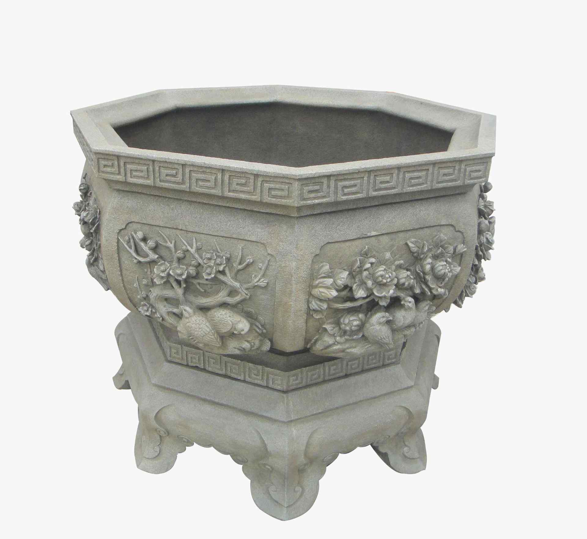 泉州惠安厂家订做石雕花盆 园林别墅仿古花钵 花盆园林景观户外