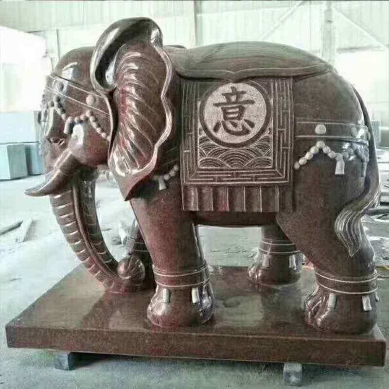 厂家供应手工雕刻花岗岩石雕大象适用园林石雕大象可定做大象石雕