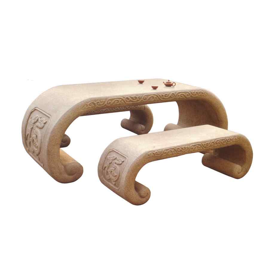 惠安厂家直销仿古手工雕刻花岗岩石桌椅 石雕桌椅 庭院别墅桌子