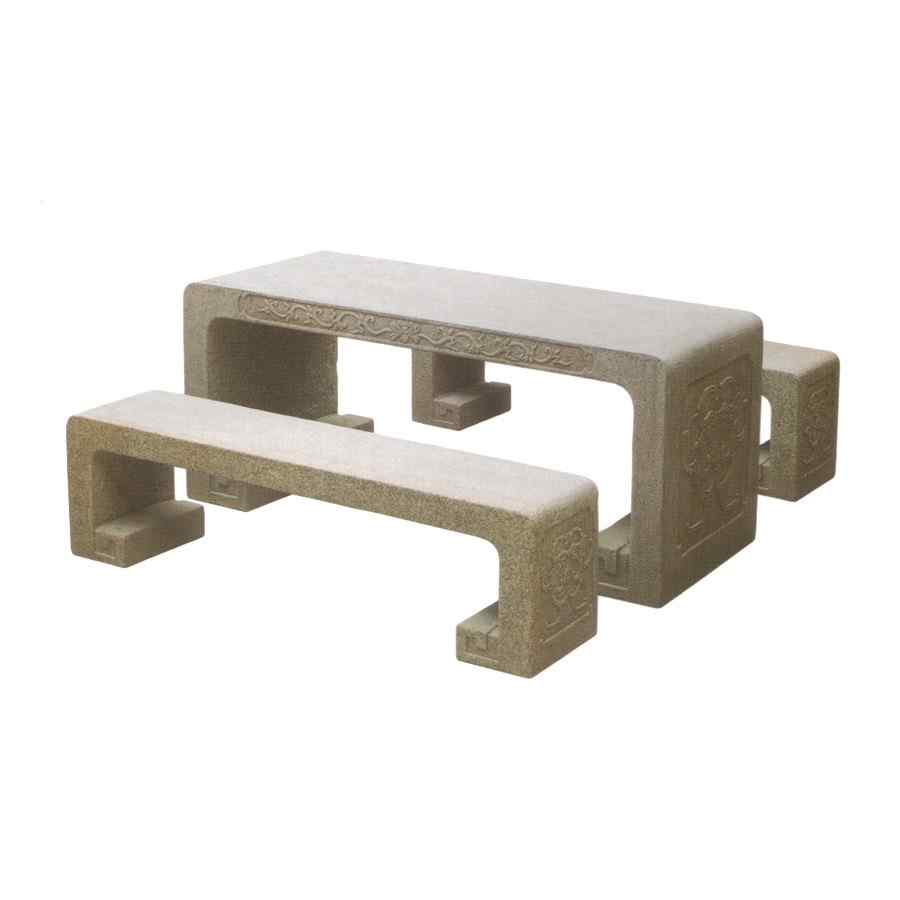 惠安厂家直销仿古手工雕刻花岗岩石桌椅 石雕桌椅 庭院别墅桌子