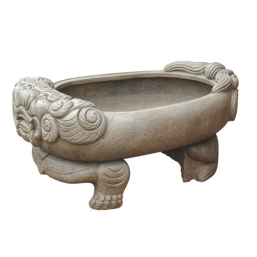 惠安厂家批发定制花岗岩花钵雕刻 黄锈石花钵佛教礼品雕刻工艺品