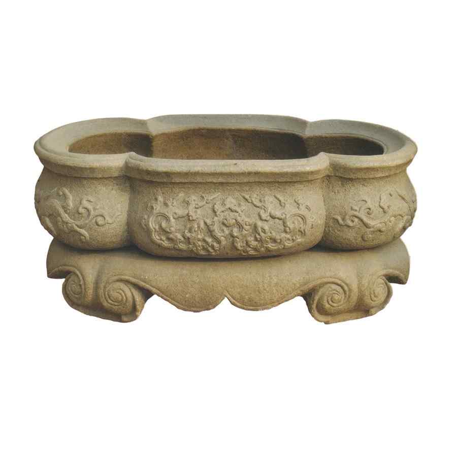 惠安石雕厂家直销 手工雕刻花岗岩石雕花钵 仿古花钵 园林石花盆