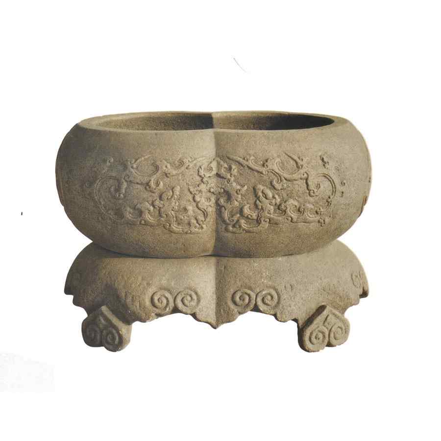 惠安石雕厂家直销 手工雕刻花岗岩石雕花钵 仿古花钵 园林石花