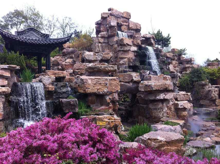 福建泰山石切片石假山石怎样摆放才好看